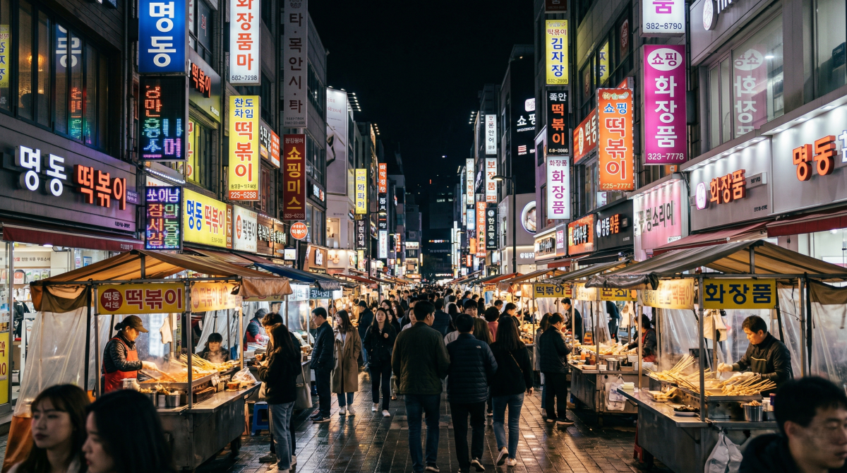 The Energy of Myeongdong at Night